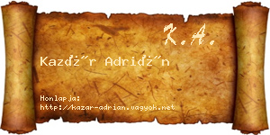 Kazár Adrián névjegykártya